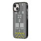 Personalised Runway iPhone 14 Black Impact Case Side Angle on Silver phone