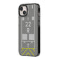 Personalised Runway iPhone 14 Plus Black Impact Case Side Angle on Silver phone