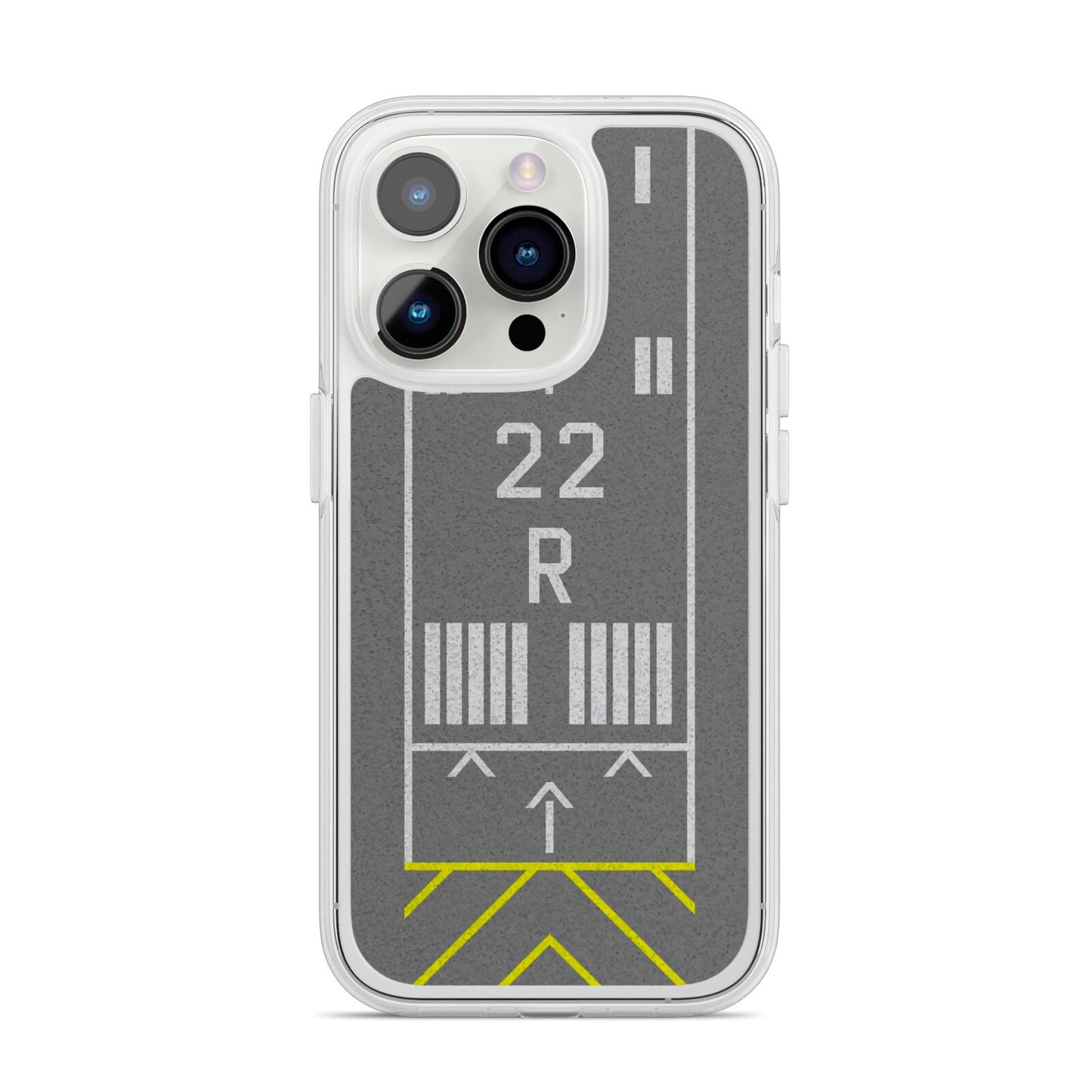 Personalised Runway iPhone 14 Pro Clear Tough Case Silver