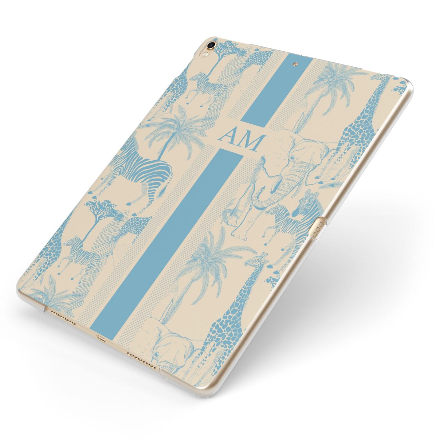 Personalised Safari Apple iPad Case on Gold iPad Side View