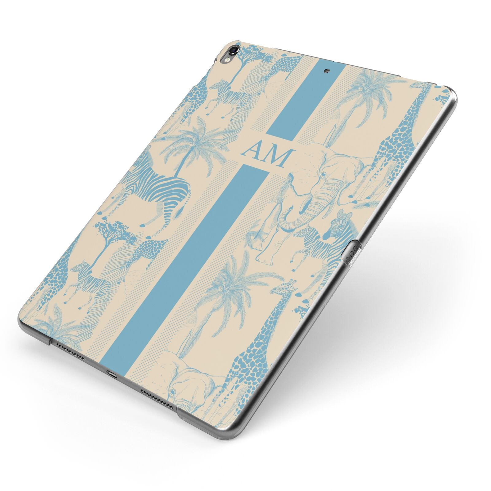 Personalised Safari Apple iPad Case on Grey iPad Side View