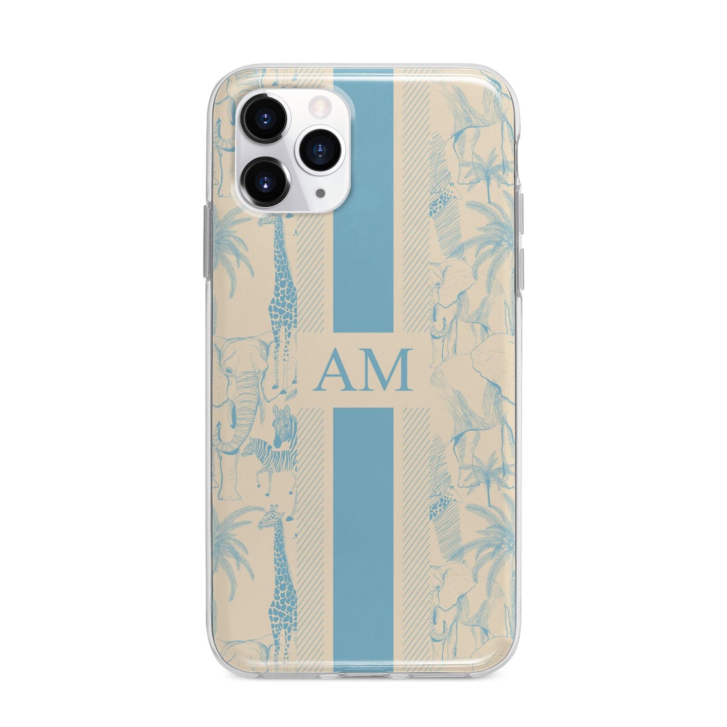 Personalised Safari Apple iPhone 11 Pro in Silver with Bumper Case