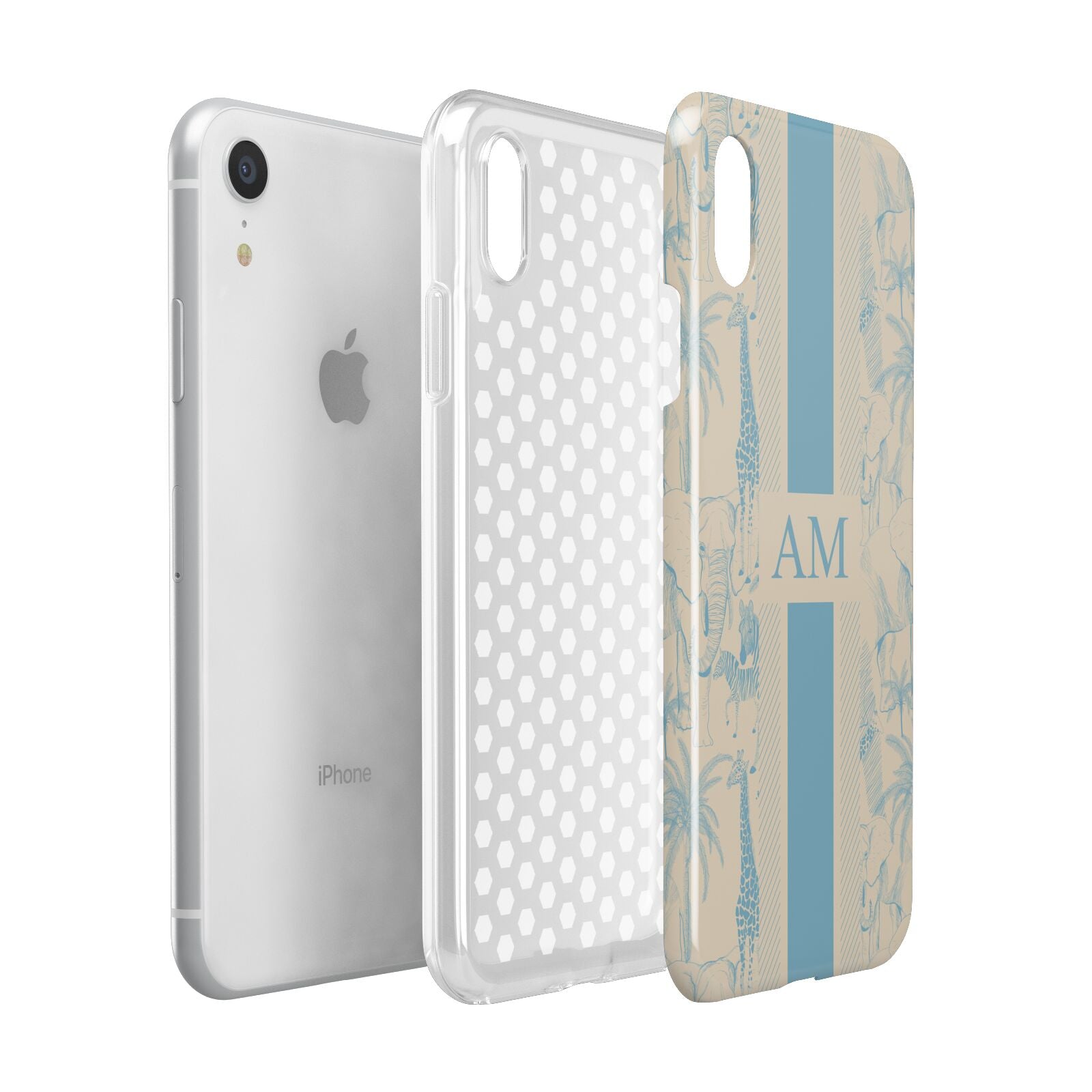 Personalised Safari Apple iPhone XR White 3D Tough Case Expanded view