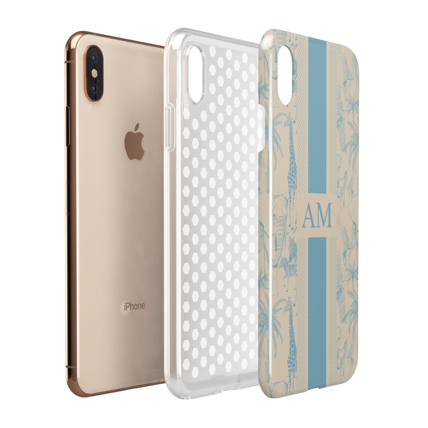 Personalised Safari Apple iPhone Xs Max 3D Tough Case Expanded View
