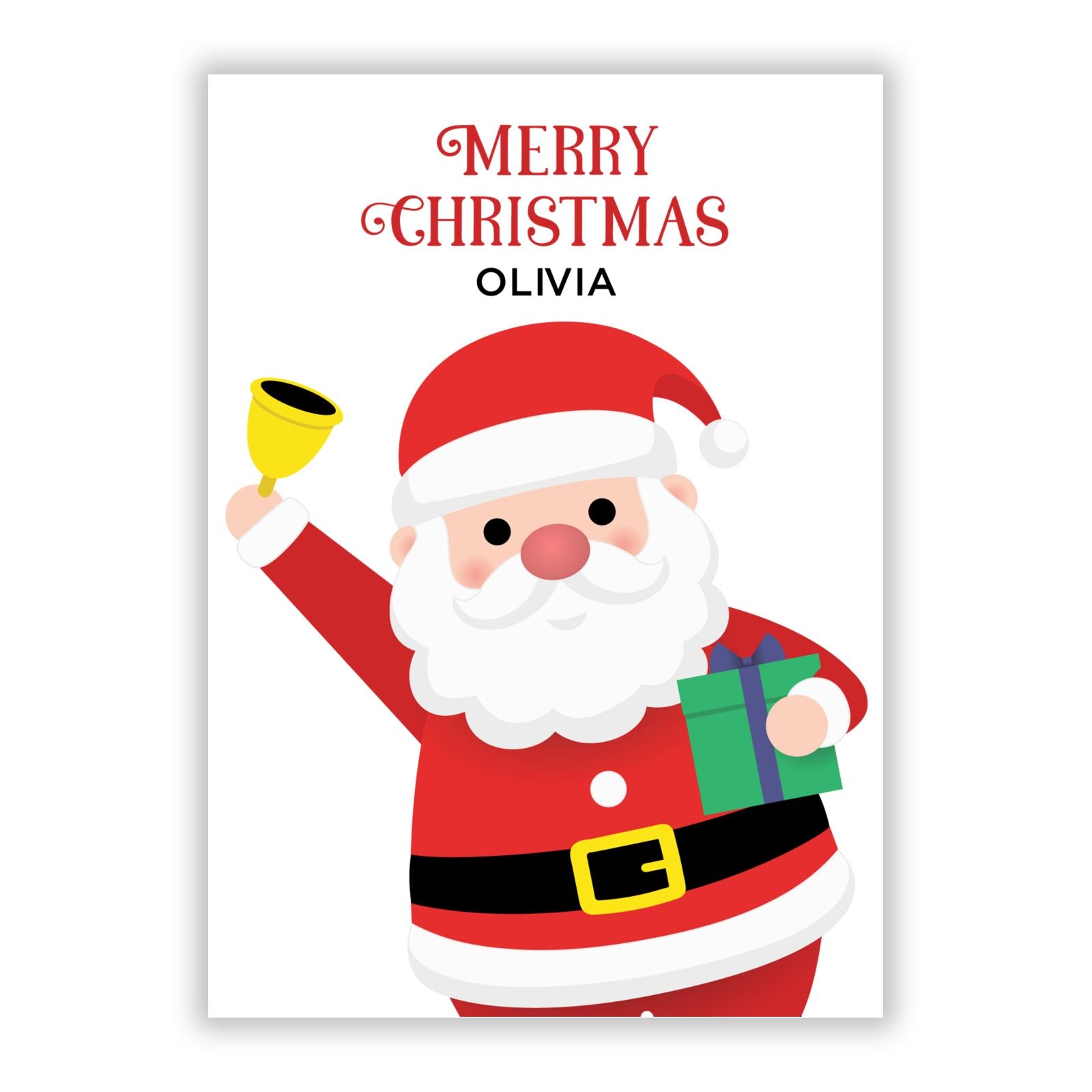 Personalised Santa A5 Flat Greetings Card