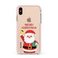 Personalised Santa Apple iPhone Xs Max Impact Case Pink Edge on Gold Phone