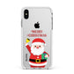 Personalised Santa Apple iPhone Xs Max Impact Case White Edge on Silver Phone