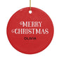 Personalised Santa Circle Decoration Back Image