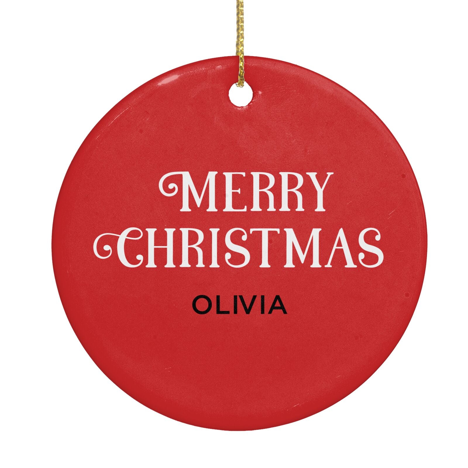 Personalised Santa Circle Decoration Back Image