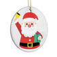 Personalised Santa Circle Decoration Side Angle