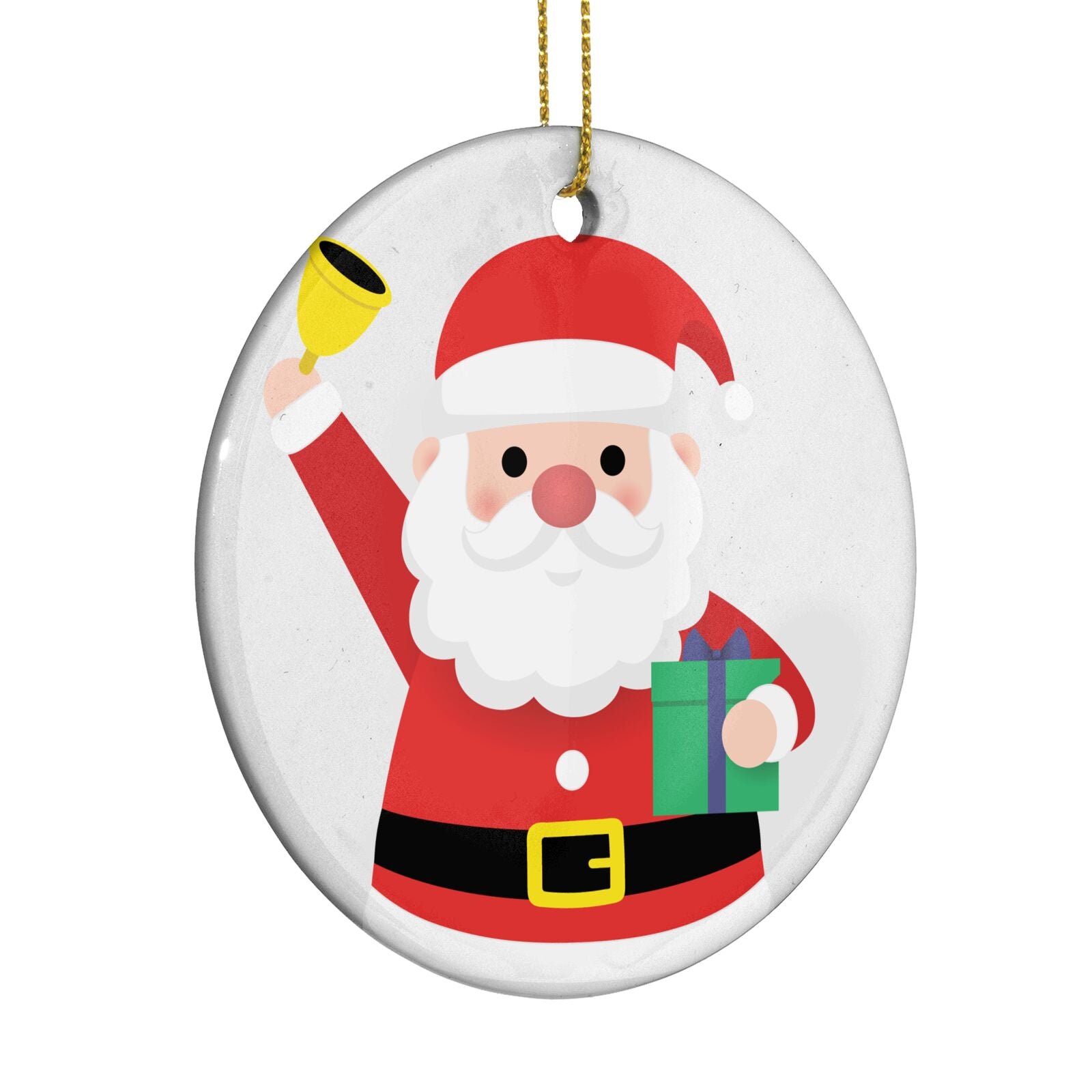 Personalised Santa Circle Decoration Side Angle