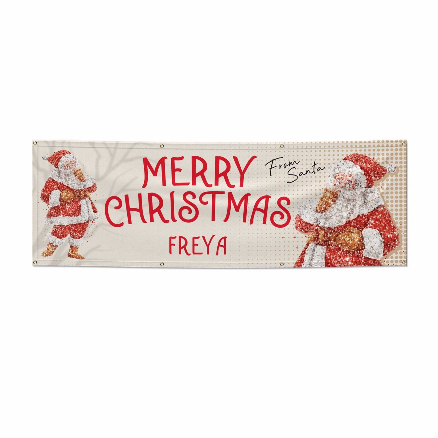 Personalised Santa Claus 6x2 Vinly Banner with Grommets