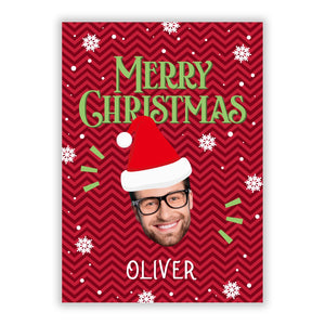 Personalised Santa Face Greetings Card