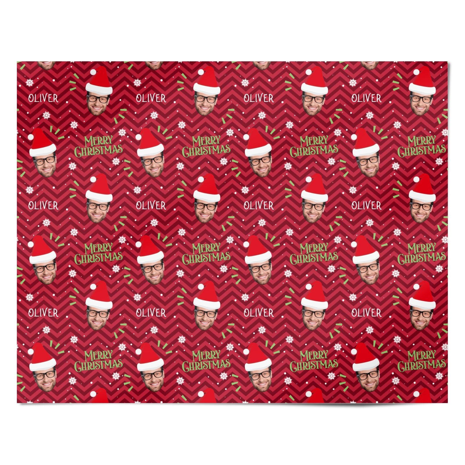 Personalised Santa Face Personalised Wrapping Paper Alternative