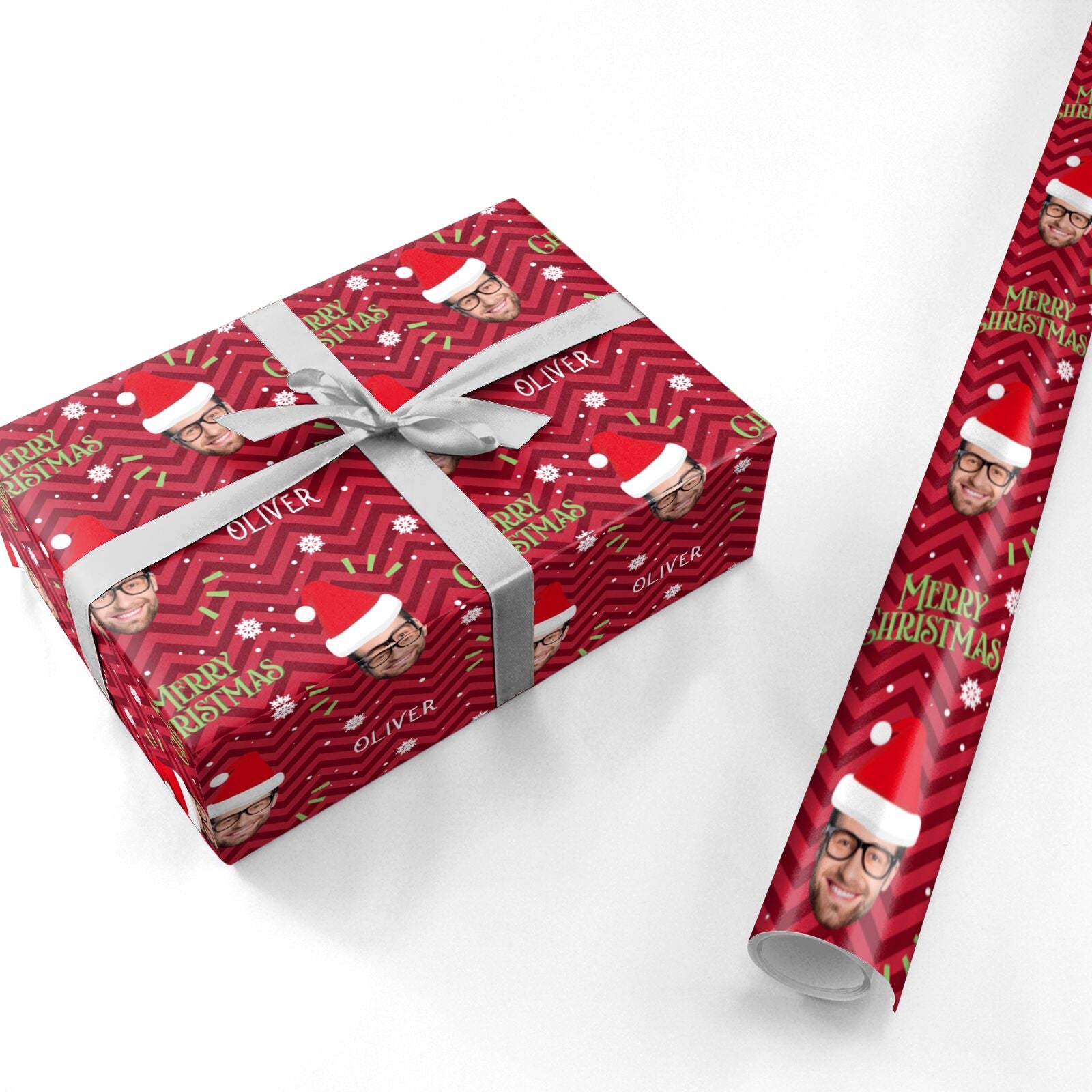Personalised Santa Face Personalised Wrapping Paper