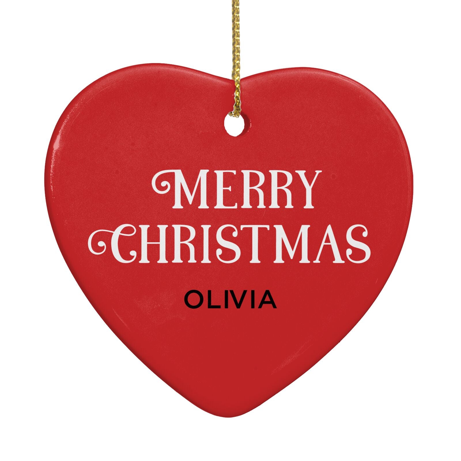 Personalised Santa Heart Decoration Back Image