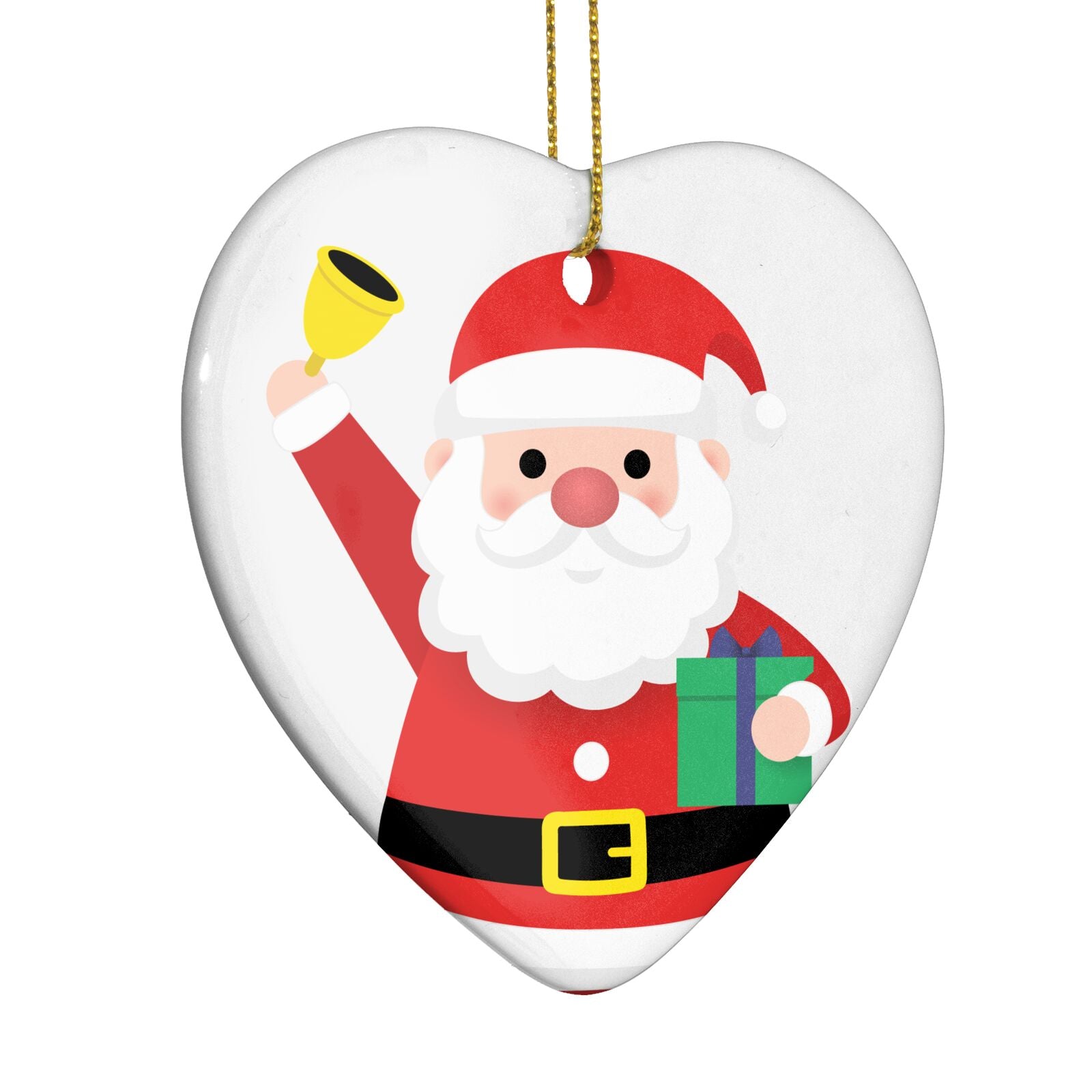 Personalised Santa Heart Decoration Side Angle