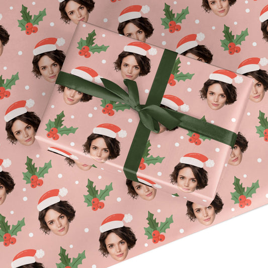 Personalised Santa Photo Face Custom Wrapping Paper