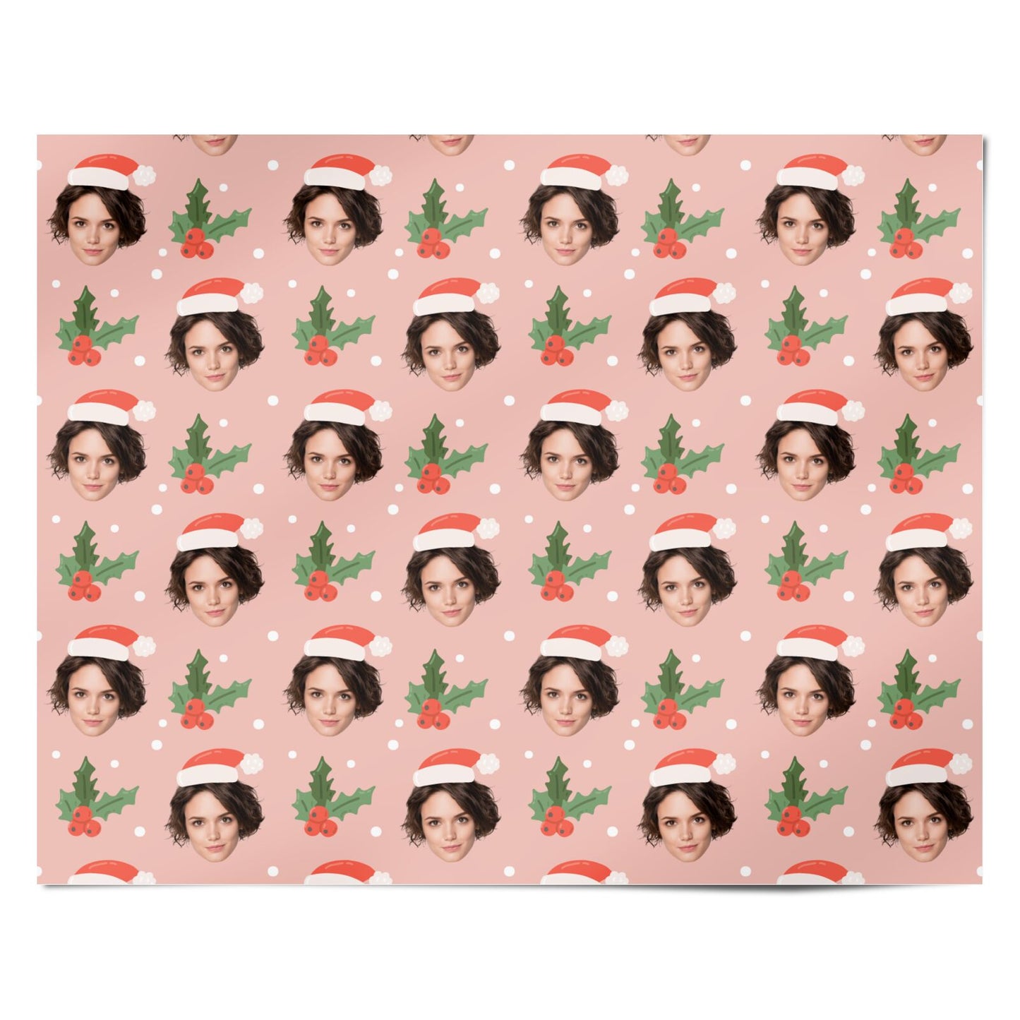Personalised Santa Photo Face Personalised Wrapping Paper Alternative