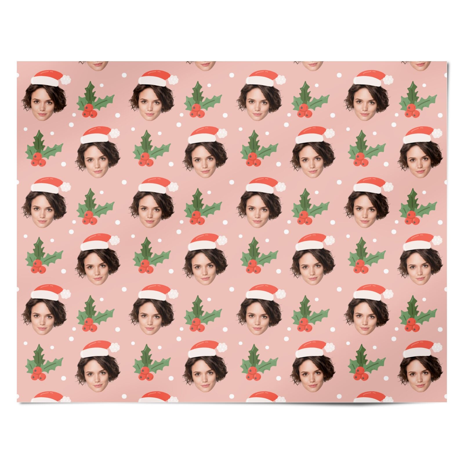 Personalised Santa Photo Face Personalised Wrapping Paper Alternative
