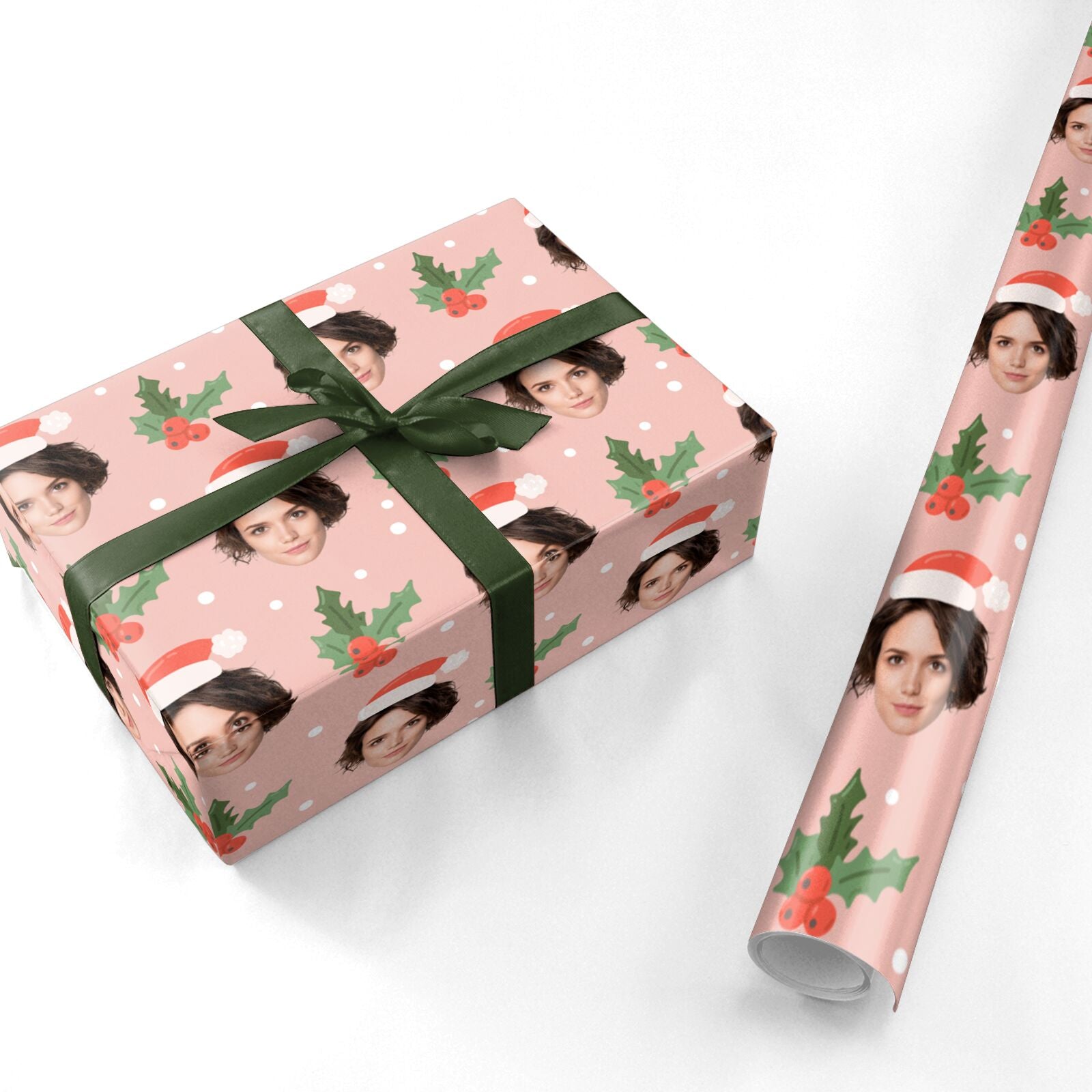 Personalised Santa Photo Face Personalised Wrapping Paper