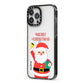 Personalised Santa iPhone 13 Pro Max Black Impact Case Side Angle on Silver phone