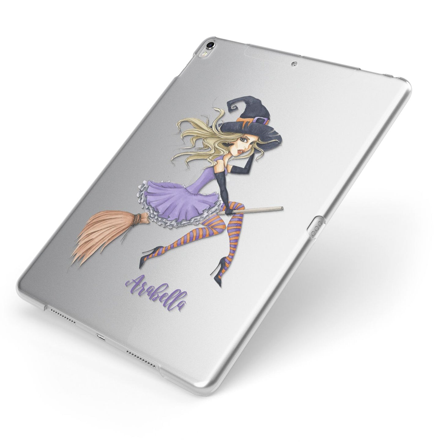 Personalised Sassy Witch Apple iPad Case on Silver iPad Side View