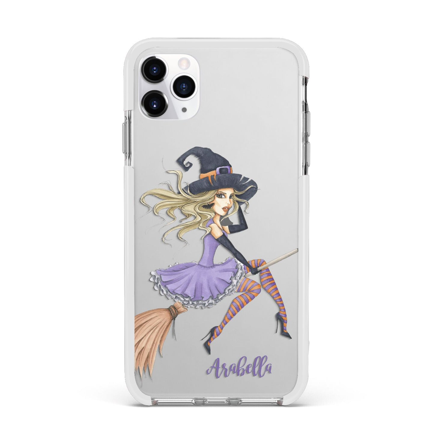 Personalised Sassy Witch Apple iPhone 11 Pro Max in Silver with White Impact Case