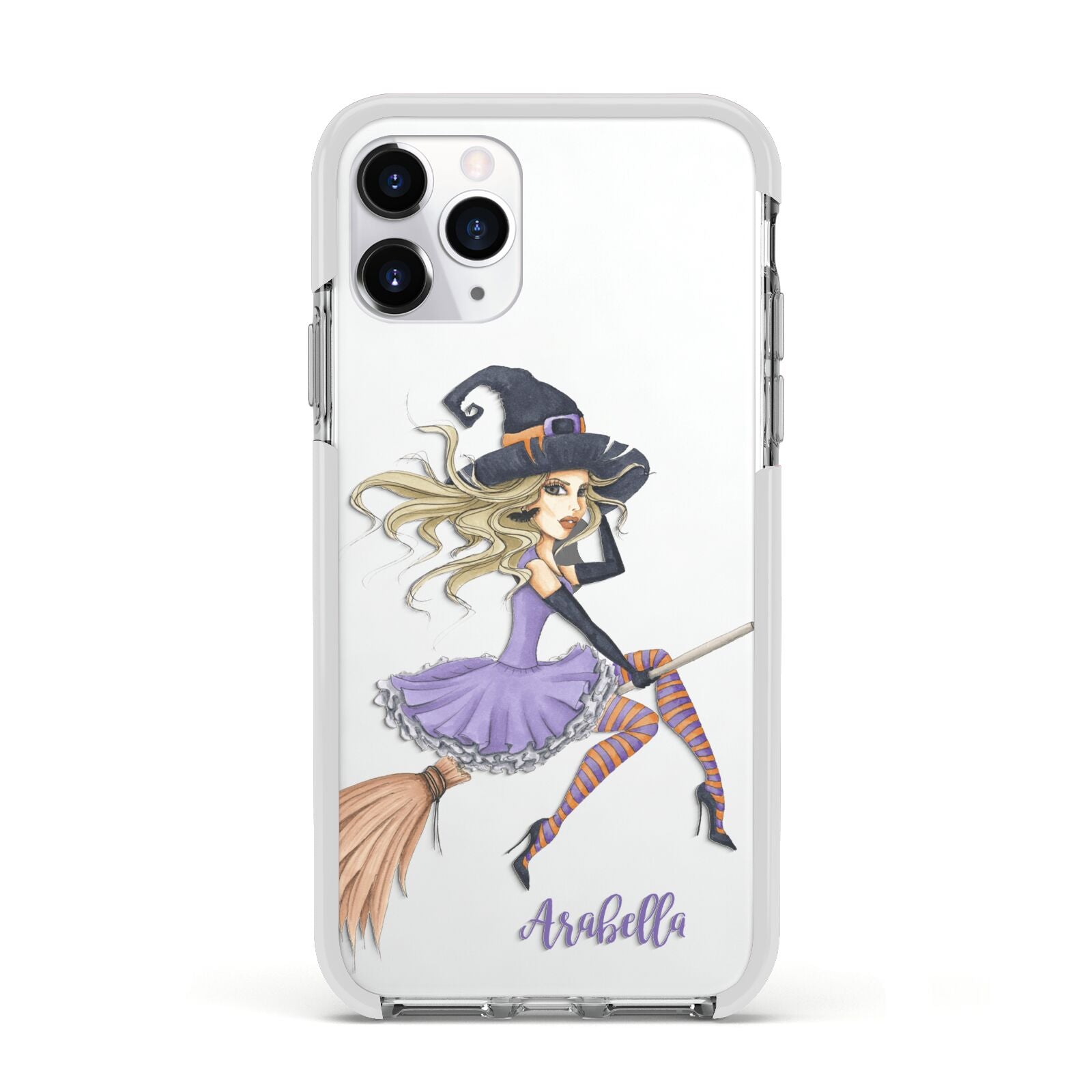 Personalised Sassy Witch Apple iPhone 11 Pro in Silver with White Impact Case