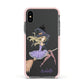 Personalised Sassy Witch Apple iPhone Xs Impact Case Pink Edge on Black Phone