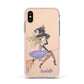 Personalised Sassy Witch Apple iPhone Xs Impact Case Pink Edge on Gold Phone