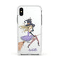 Personalised Sassy Witch Apple iPhone Xs Impact Case White Edge on Silver Phone