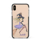 Personalised Sassy Witch Apple iPhone Xs Max Impact Case Black Edge on Gold Phone