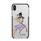 Personalised Sassy Witch Apple iPhone Xs Max Impact Case Black Edge on Silver Phone
