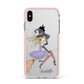 Personalised Sassy Witch Apple iPhone Xs Max Impact Case Pink Edge on Silver Phone