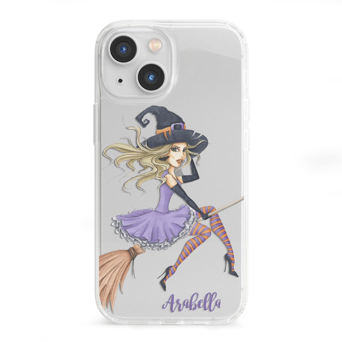 Personalised Sassy Witch iPhone 13 Mini Clear Bumper Case