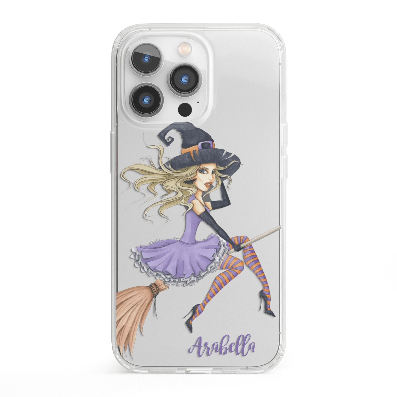 Personalised Sassy Witch iPhone 13 Pro Clear Bumper Case