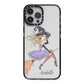 Personalised Sassy Witch iPhone 13 Pro Max Black Impact Case on Silver phone