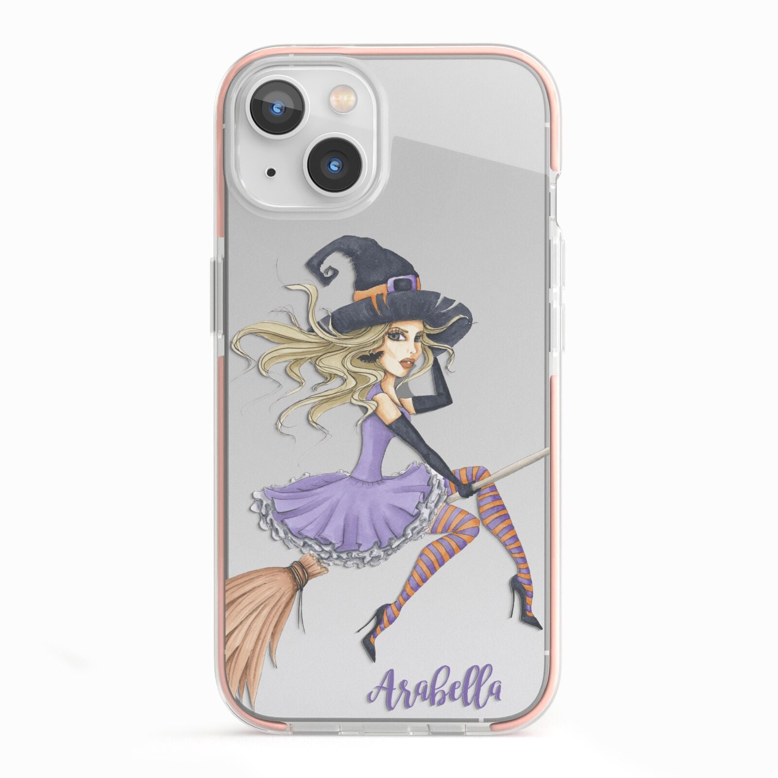 Personalised Sassy Witch iPhone 13 TPU Impact Case with Pink Edges