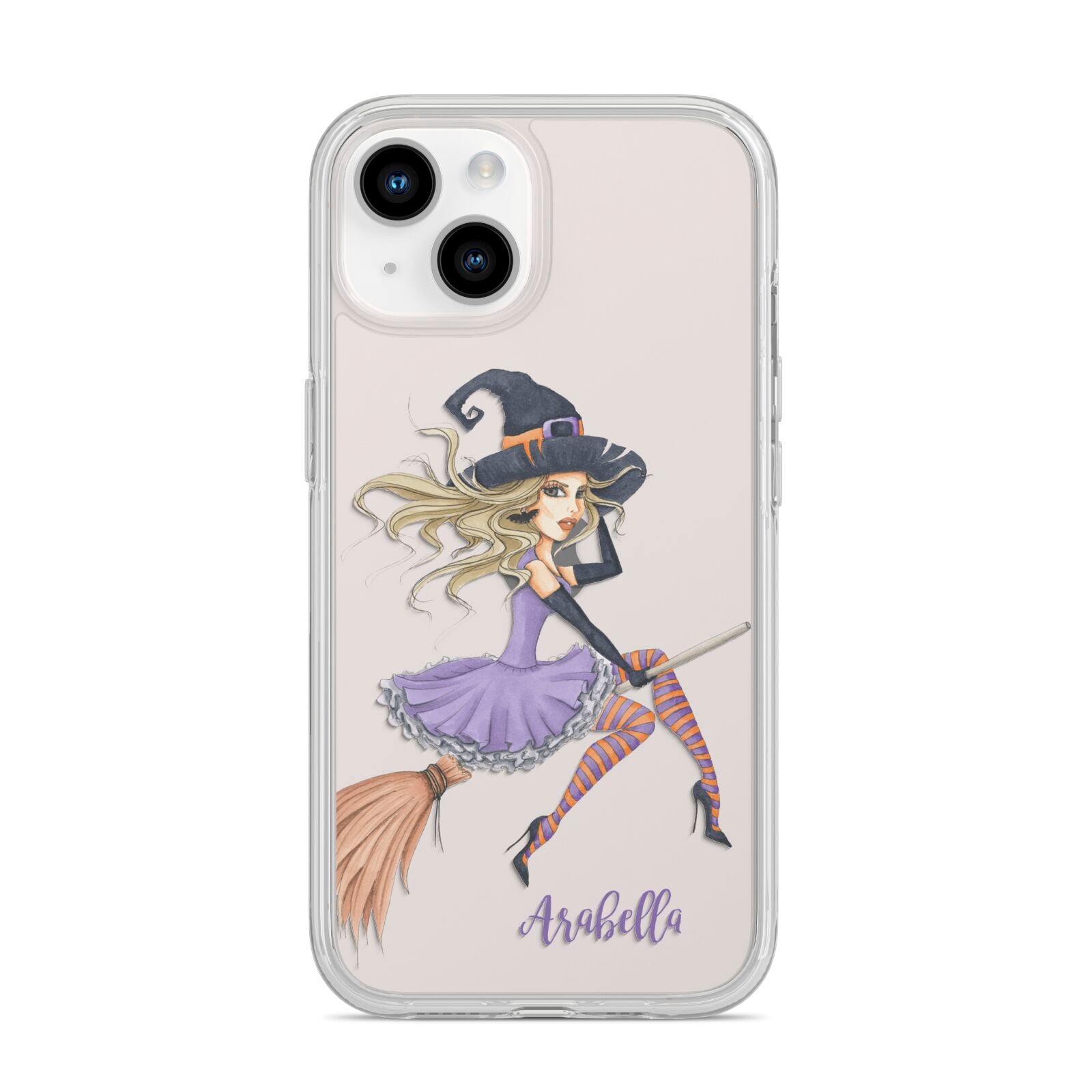 Personalised Sassy Witch iPhone 14 Clear Tough Case Starlight