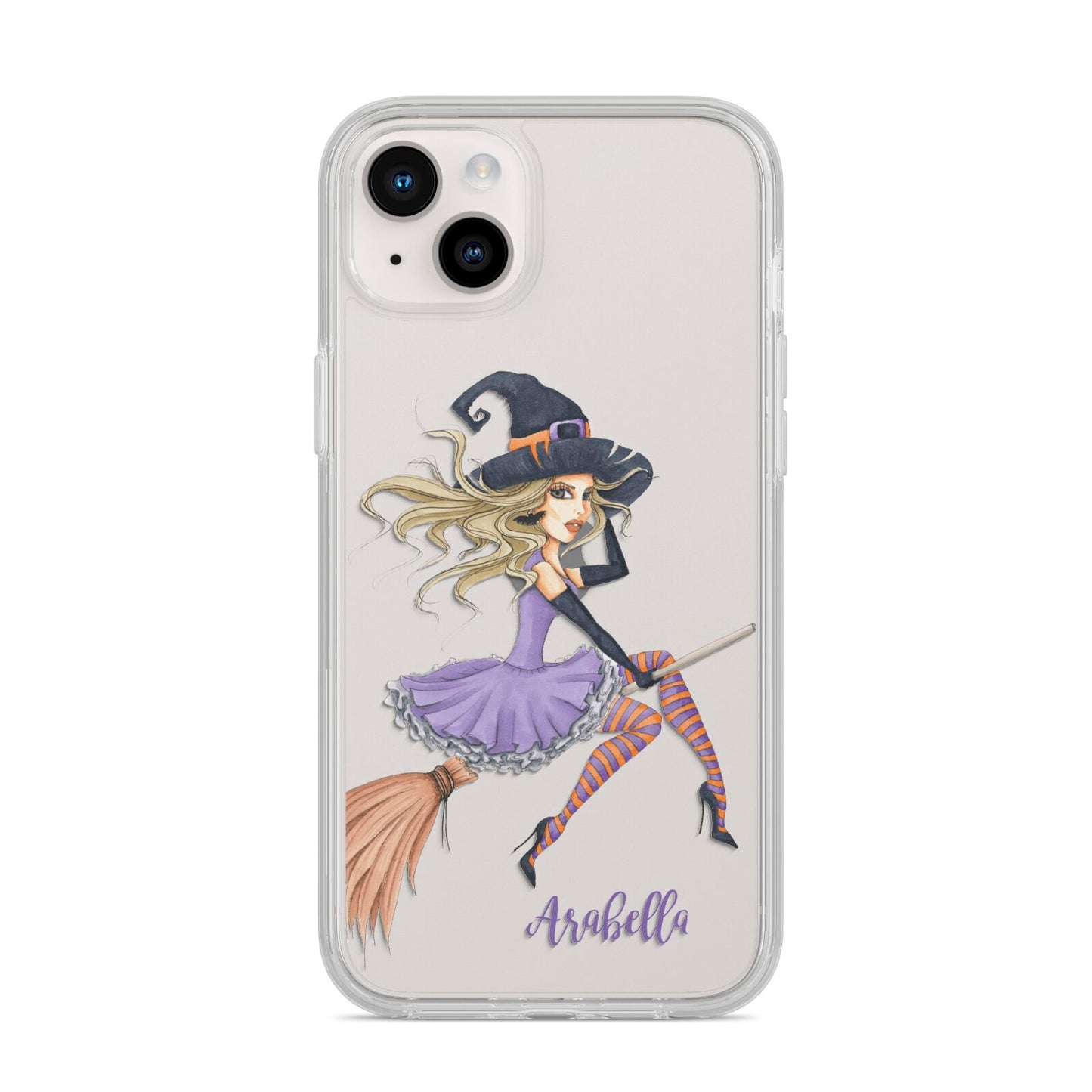 Personalised Sassy Witch iPhone 14 Plus Clear Tough Case Starlight