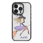 Personalised Sassy Witch iPhone 14 Pro Black Impact Case on Silver phone