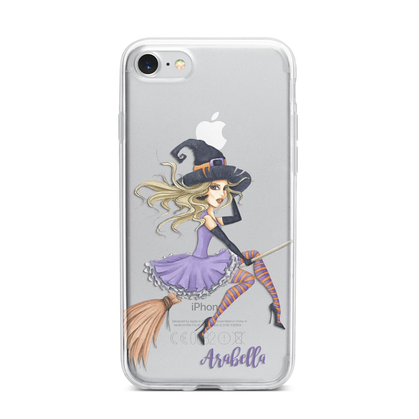 Personalised Sassy Witch iPhone 7 Bumper Case on Silver iPhone