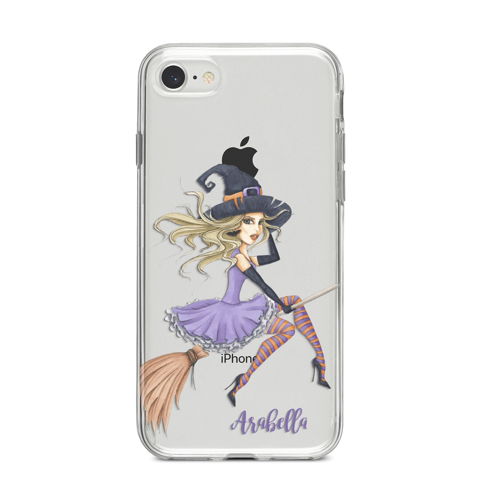 Personalised Sassy Witch iPhone 8 Bumper Case on Silver iPhone