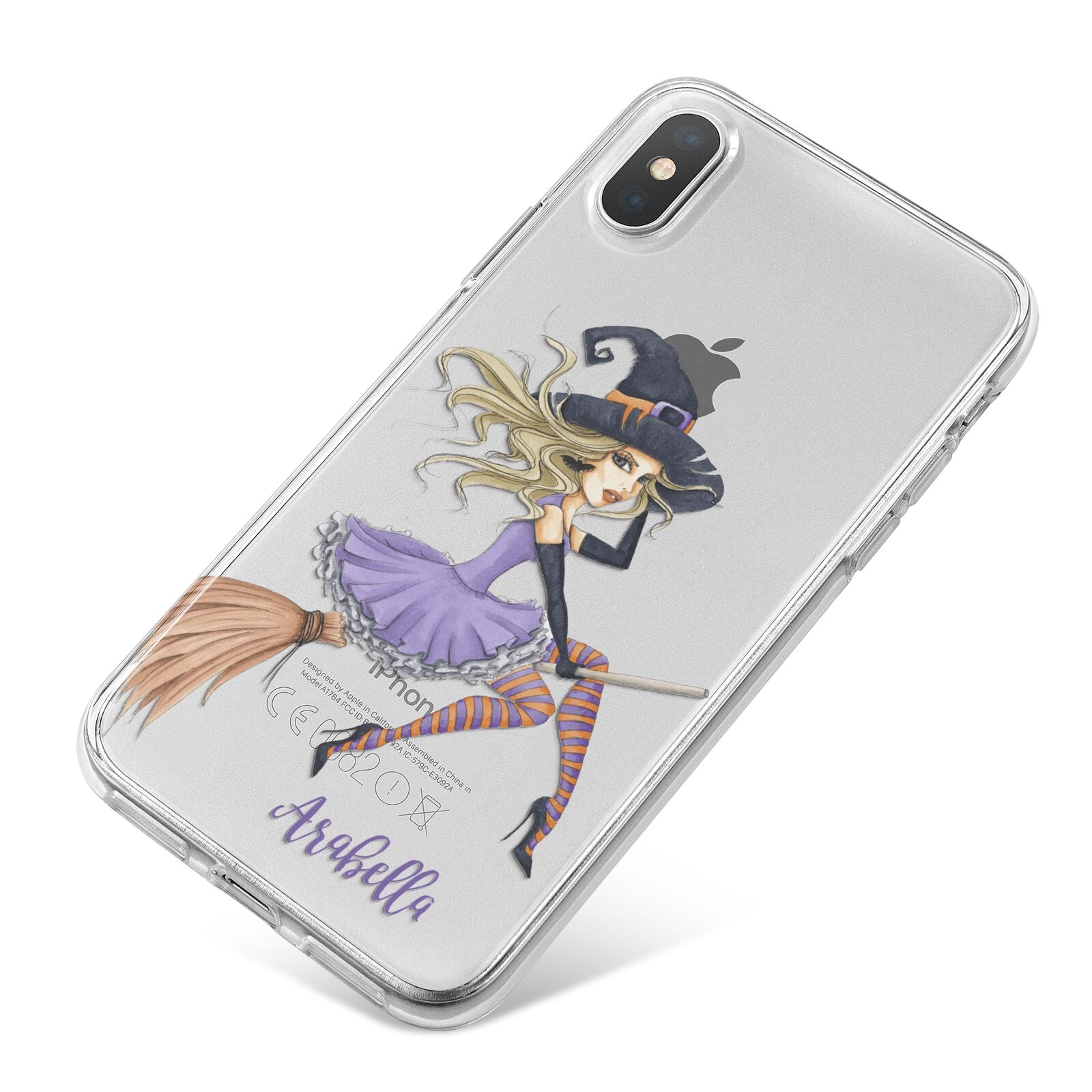 Personalised Sassy Witch iPhone X Bumper Case on Silver iPhone