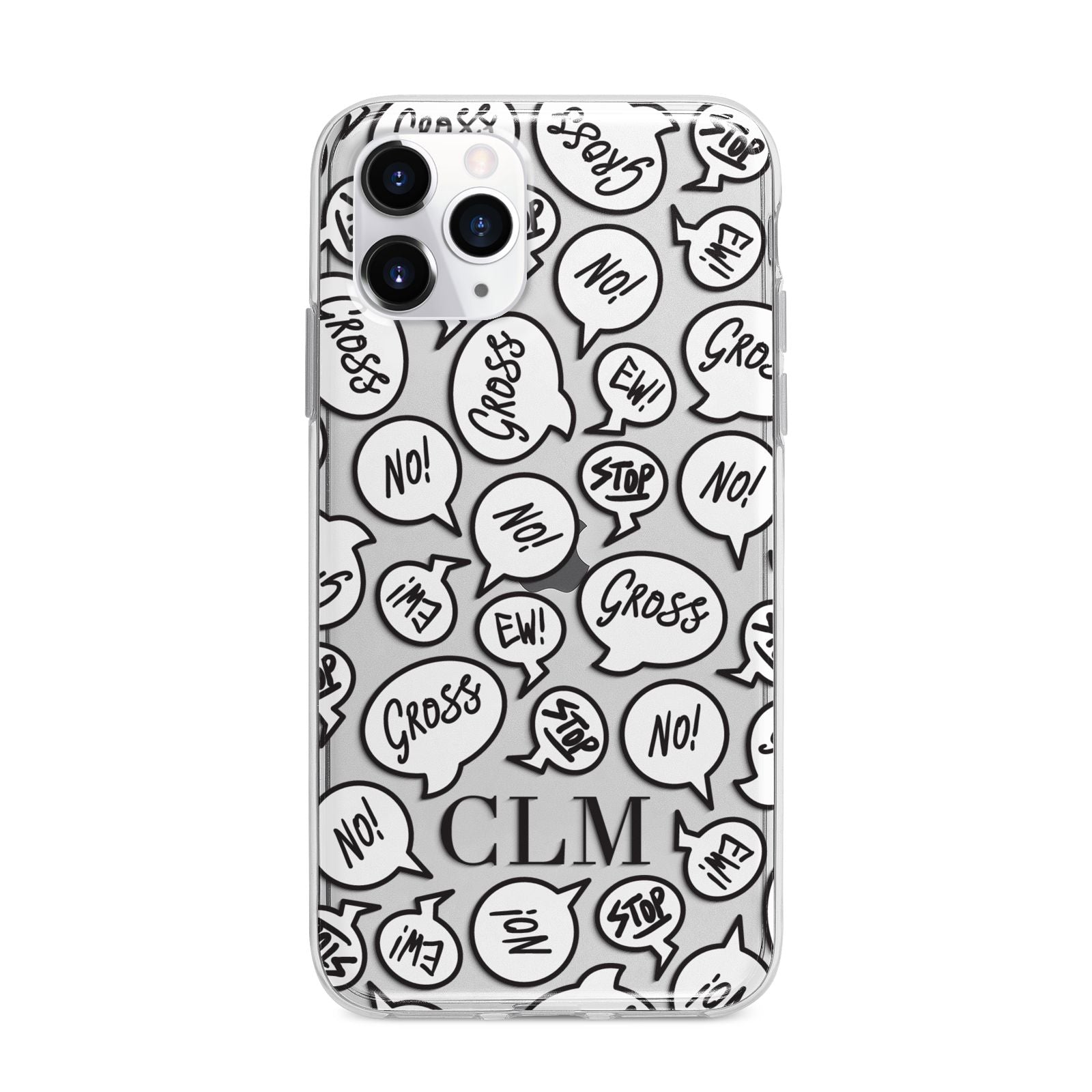 Personalised Sayings Initials Apple iPhone 11 Pro in Silver with Bumper Case