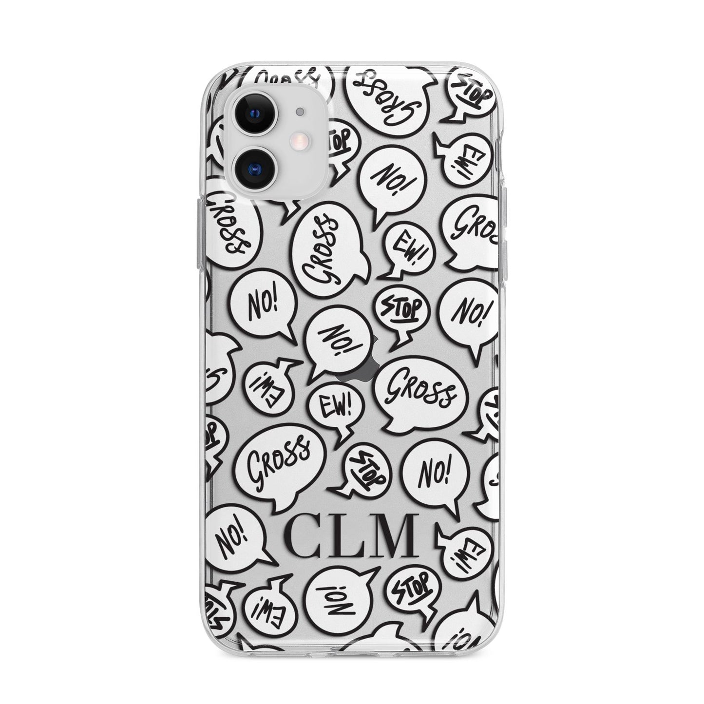 Personalised Sayings Initials Apple iPhone 11 in White with Bumper Case