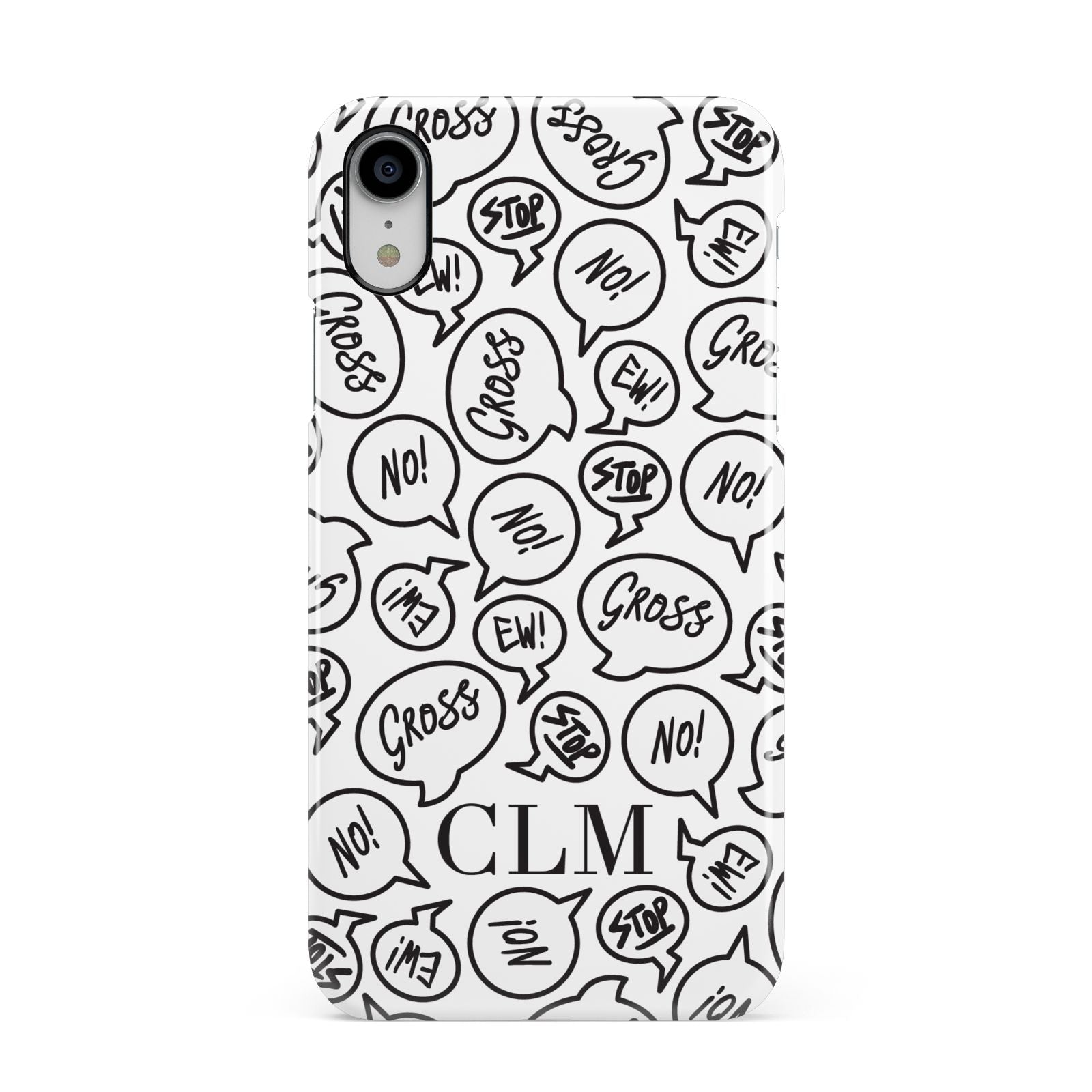 Personalised Sayings Initials Apple iPhone XR White 3D Snap Case
