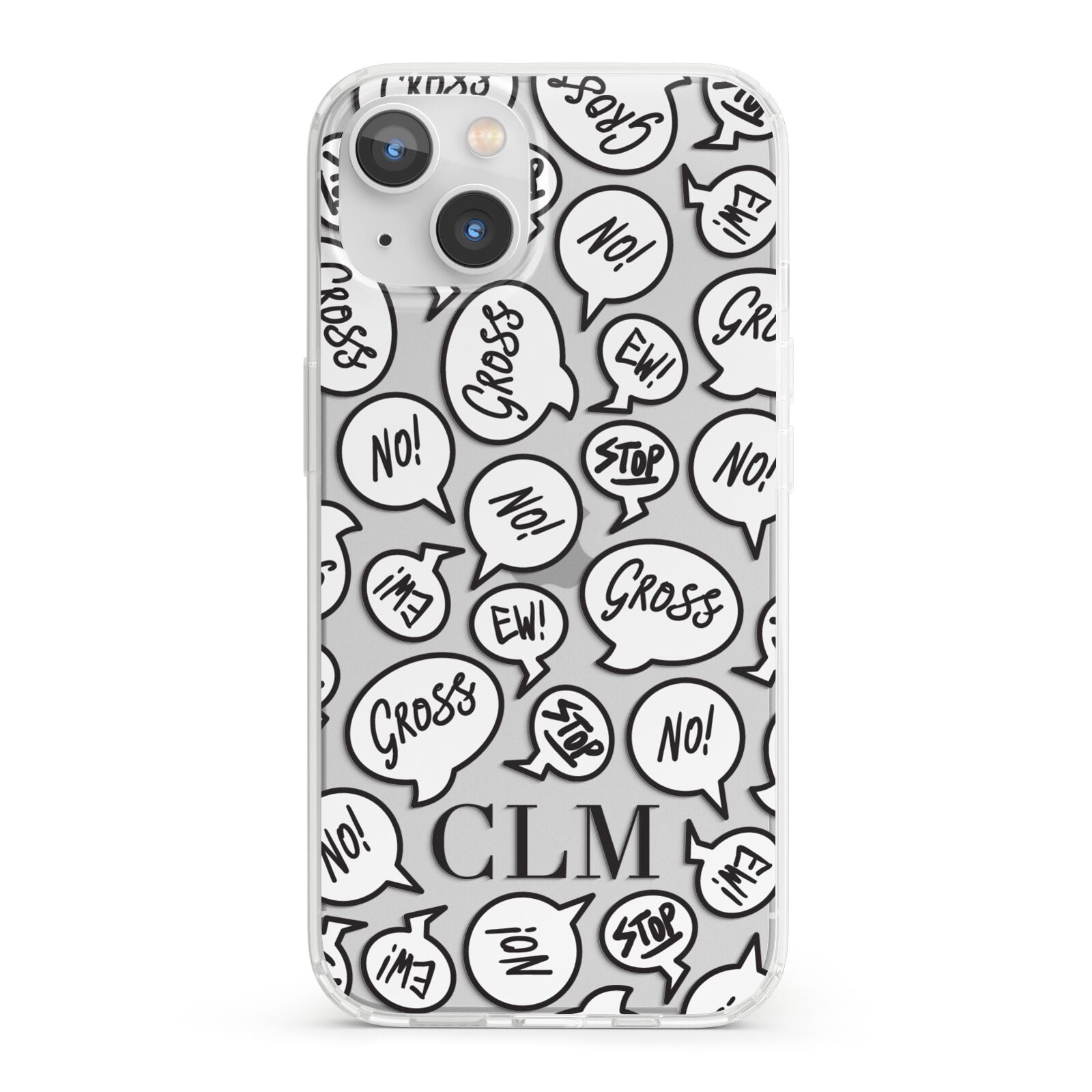 Personalised Sayings Initials iPhone 13 Clear Bumper Case