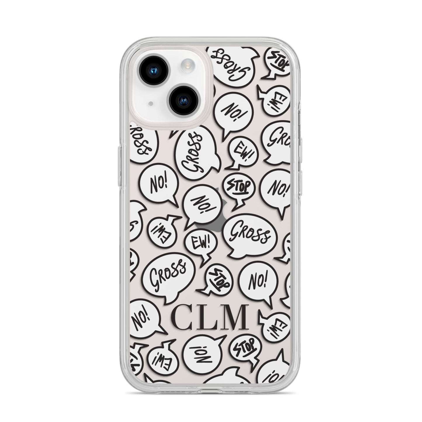 Personalised Sayings Initials iPhone 14 Clear Tough Case Starlight